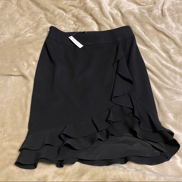White House Black Market Dresses & Skirts - WHBM black ruffle skirt size 0 NWT